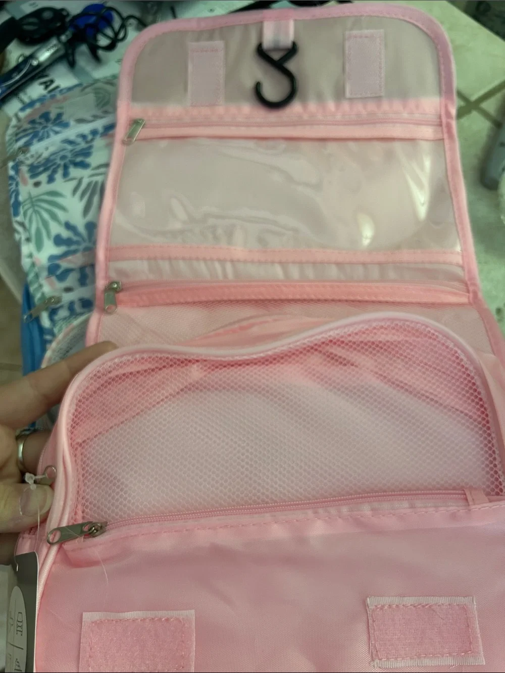 Travel Cosmetic Pouch Trio - Blue, Pink & Floral